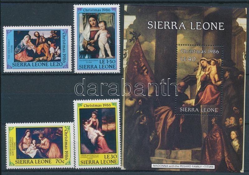 Sierra Leone stamp Christmas set MNH 1986 Mi 946-949 + Block Mi 56 WS107220