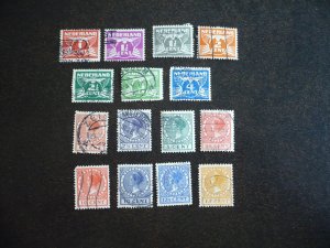 Stamps-Netherlands- Scott#165-175,177,178,180,182-Used Part Set of 15 Stamps