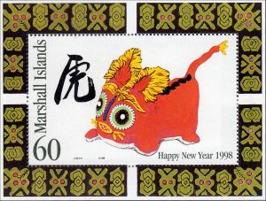 MARSHALL ISLANDS - 1998  CHINESE NEW YEAR OF THE TIGER - MIN. SHEET MNH