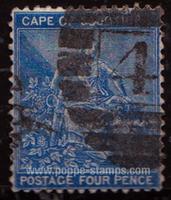 Cape of Good Hope SG#24 Used - 1864 4d. - Sheeps, Mythology