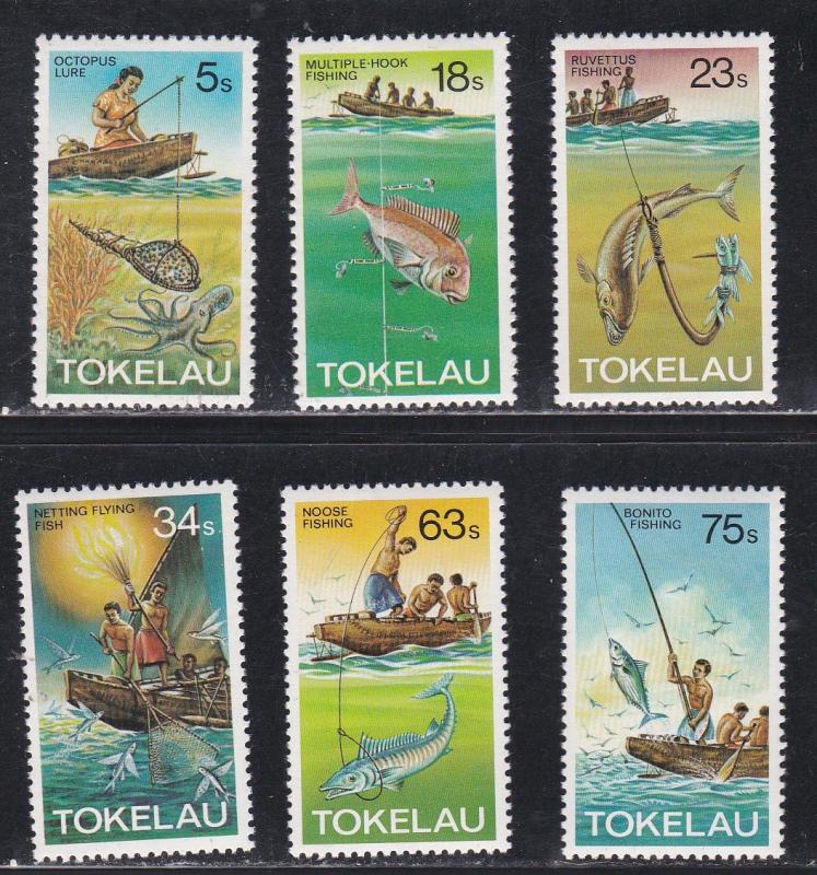 Tokelau # 85-89, Fishing Methods, Hinged, 1/3 Cat.