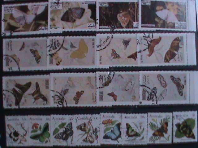 ​WORLDWIDE COLORFUL BEAUTIFUL LOVELY BUTTERFLIES 80 DIFFERENT  USED VF EST. $62