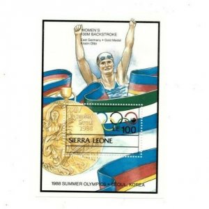 Sierra Leone 1989 - Seoul Summer Olympics Winners - Souvenir Sheet - 1033 - MNH