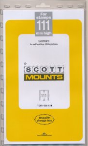 Prinz/Scott Stamp Mount 111/264 mm - CLEAR - Pack of 10 (111x265 111mm) STRIP