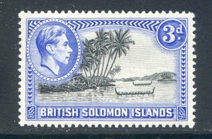 British Solomon Islands 3d Black & Ultramarine SG65 Mounted Mint