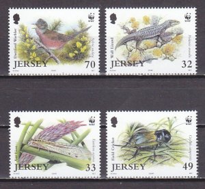 Jersey, Scott cat. 1134-1137. W.W.F. issue. Various Animals & Bird. ^