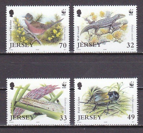 Jersey, Scott cat. 1134-1137. W.W.F. issue. Various Animals & Bird. ^