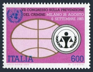 Italy 1644,MNH.Michel 1938. Congress for Crime Prevention,Milan,1985.