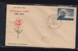 India #388  (1964 Jawaharlal Nehru issue) unaddressed FDC