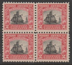 U.S. Scott #620 Norse-American Stamps - Mint NH Block of 4