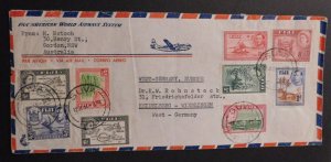 1954 Air Mail Cover Gordon NSW Australia to Heidelberg Germany Fiji Stamps