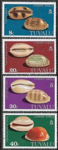 TUVALU 1980 COWRY SHELLS Set Sc 129-132 MNH