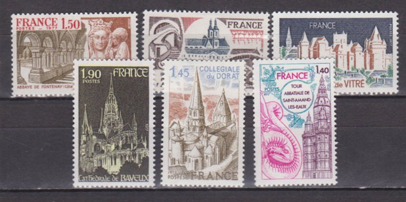 FRANCE - 1977 TOURISM SCOTT#1542-1547 - 6V - MINT NH