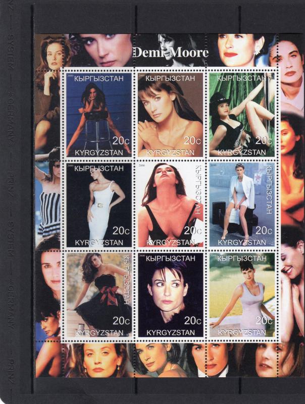 Kyrgyzstan 2000 DEMI MOORE American Actress Sheetlet (9) MNH VF