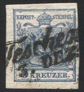 AUSTRIA 1850 9kr Sc 5 HP, TESCHEN Silesia Czech postmark/cancel