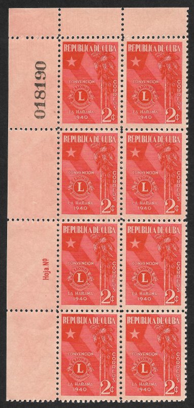 Doyle's_Stamps: July 1940 Lions International Convention Plate Numbered Block