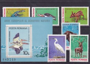 Romania 1980 STAMPS Fauna Birds deer Protect the nature MS series MNH post