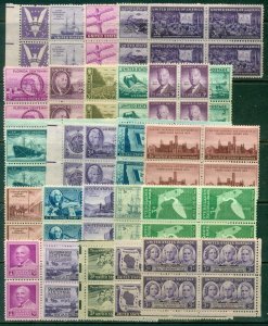 25 DIFFERENT SPECIFIC 3-CENT BLOCKS OF 4, MINT, OG, NH, GREAT PRICE! (4)