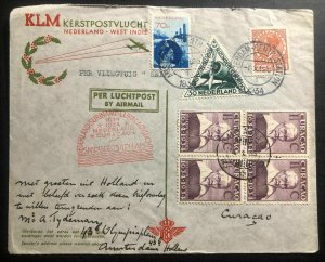 1934 Amsterdam Netherlands KLM Special Christmas Flight Cover To Curacao