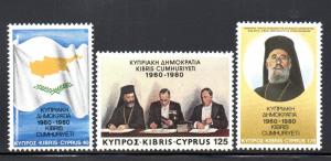 CYPRUS Sc#552-54 TREATY SIGNING MNH