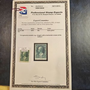 US 066 Unused State Department Official unused, OG hinged CSV 525.00