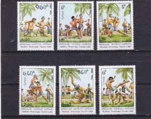 LI04 Laos 1982 Wrestling  mint stamps