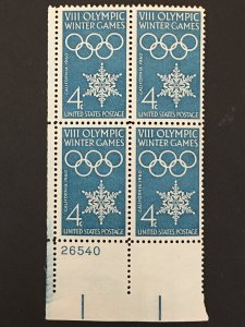 Scott # 1146 Winter Olympics MNH Plate Block of 4
