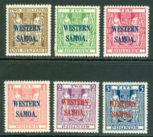 SG 189-194 Western Samoa 1935-42. 2/6-£5 unmounted mint CAT £540