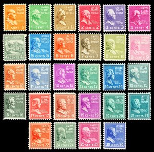 Scott 803-830 28 Different Prexies .5c-30c All Mint F-VF NH Cat $27.60