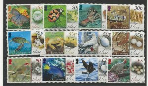 Ascension 2008 Fauna and Eggs set of 12 sg.987-98 MNH
