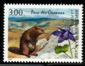 Marmot & Columbine, Cevennes Natl. Park, France SC#2514 MNH
