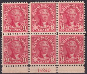 #561 Mint OG, F-VF, Plate number block of 6 (CV $250) (CV $11 - ID35856) - Jo...