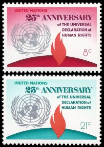 UN-NY 1973 Sc 242-43 MNH VF UN 25th Anniversary