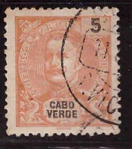 Cabo Verde Cape Verde Scott 37 Used  King Carlos stamp from 1898-1903 set