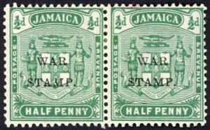 Jamaica SG73 1/2d Blue-green Damaged M M/M