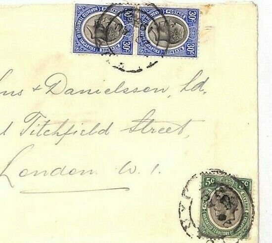 British KUT Cover 1930s Tanganyika 65c Rate Air Mail London {samwells}HH79
