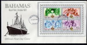 BAHAMAS #402-405a    1977 QEII SILVER JUBILEE  MINT  VF NH  O.G  S/S  FDC  c