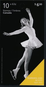 2014 - #2705a BK572 Booklet - Canada Figure Skating - Barbara Ann Scott - cv$12+