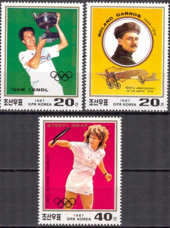 North Korea 1987 MNH Stamps Scott 2703-2705 Sport Olympic Games Tennis