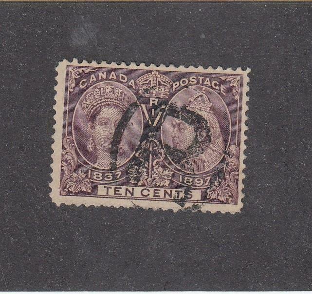 CANADA (MK5848) # 57 VF-USED  10cts DIAMOND JUBILEE /BRN-VIO /R CANCEL CV $160