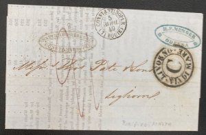 1849 Malta Letter Sheet Commercial Stampless Cover To Livorno