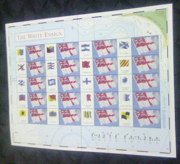 Great Britain Sc 1999g 2005 White Ensign Smilers Sheet NH