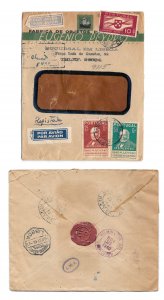 Portugal 1940 Registered Airmail Cover Multifranked Lisboa to USA Backstamps