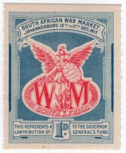 (I.B) South Africa Cinderella : War Market Label 1d