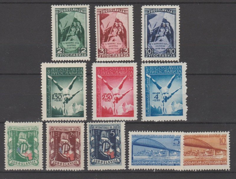 YUGOSLAVIA 1940s 3 Different Sets (11v) MLH CV$20+
