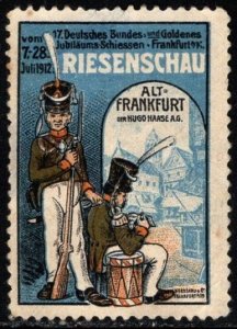 1912 German Poster Stamp 17th German Federal And Golden Jubilee Shooting Show