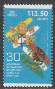MEXICO 3280, DIPLOMATIC RELATIONS WITH THE VATICAN CITY, 30th ANNIV MINT NH VF