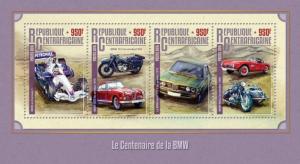 BMW Sport Cars Motorcycles Transport Central Africa MNH stamp set