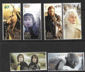 NEW ZEALAND SG2652/7 2003 MAKIND OF THE LORD OF THE RINGS MNH 