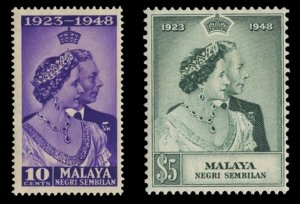 Malayan States - Negri Sembilan #36-37 (SG 40-41) Cat£23, 1948 Silver Weddin...
